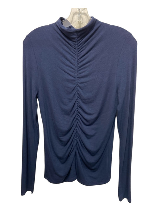 Veronica Beard Size M Navy Blue Modal Mock Neck Long Sleeve Top Navy Blue / M