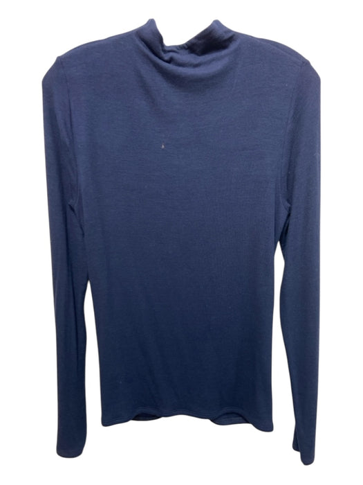 Veronica Beard Size M Navy Blue Modal Mock Neck Long Sleeve Top Navy Blue / M