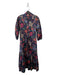 Cara Cara Size S Navy & Multi Cotton Blend Floral Collared Button Up Maxi Dress Navy & Multi / S