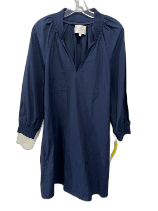Brochu Walker Size W 25 Navy Blue Polyester Blend Smocked Neckline V Neck Dress Navy Blue / W 25