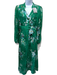 Zimmermann Size 1 / S Green, Brown, White Linen Long Balloon Sleeve Floral Dress Green, Brown, White / 1 / S