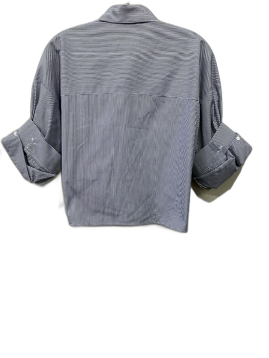 TWP Size XS/S Black & White Cotton Cuffed Button Down Boxy Cropped Top Black & White / XS/S