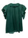 Ulla Johnson Size 4 Emerald Green Polyester Satin Accordion Pleat Tie V Neck Top Emerald Green / 4