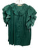 Ulla Johnson Size 4 Emerald Green Polyester Satin Accordion Pleat Tie V Neck Top Emerald Green / 4