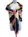 Lafayette 148 Pink, Yellow & Black Silk Abstract Print Twill Diamond shape scarf Pink, Yellow & Black