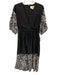 Figue Size 4 Black & White Cotton Floral Embroidered 1/2 Balloon Sleeve Dress Black & White / 4