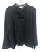 Julia Amory Size M Black Linen Blend Knot Button Front Mandarin Collar Jacket Black / M