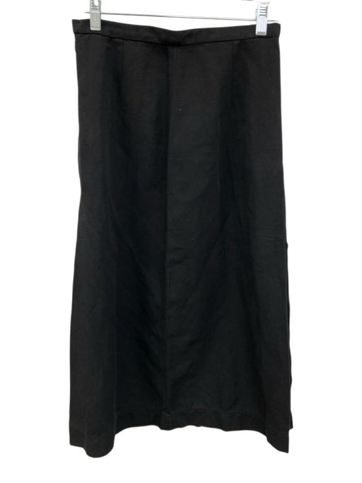 Apiece Apart Size 6 Black Linen & Cotton Layered Detail Split Back Zip Skirt Black / 6