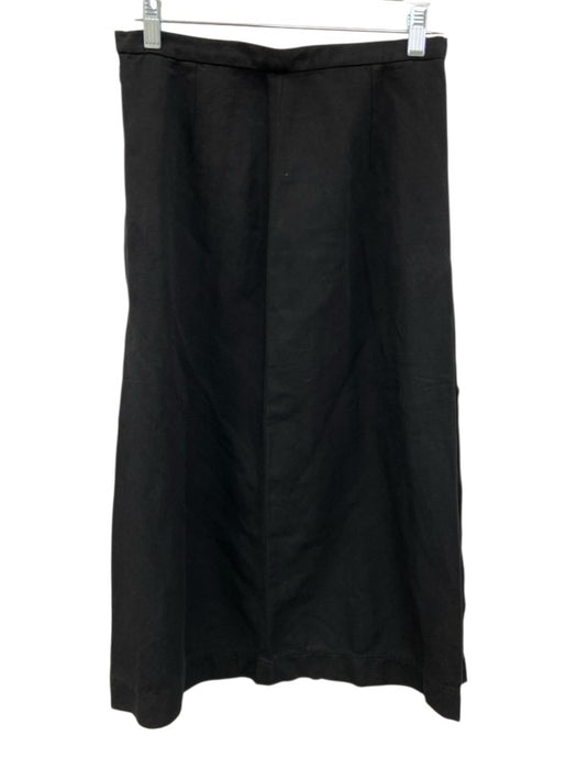 Apiece Apart Size 6 Black Linen & Cotton Layered Detail Split Back Zip Skirt Black / 6