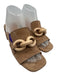 Pedro Garcia Shoe Size 38 Beige Leather Upper Suede Wood Detail Chain Mules Beige / 38