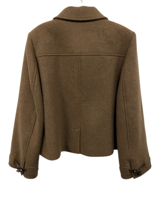 Tara Jarmon Size 36 Taupe Brown Wool Blend Felt Snap Button Front Jacket Taupe Brown / 36