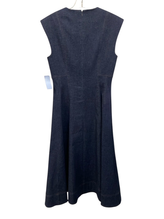 Veronica Beard Size 4 Dark Wash Cotton Blend Denim Sleeveless Paneled Dress Dark Wash / 4