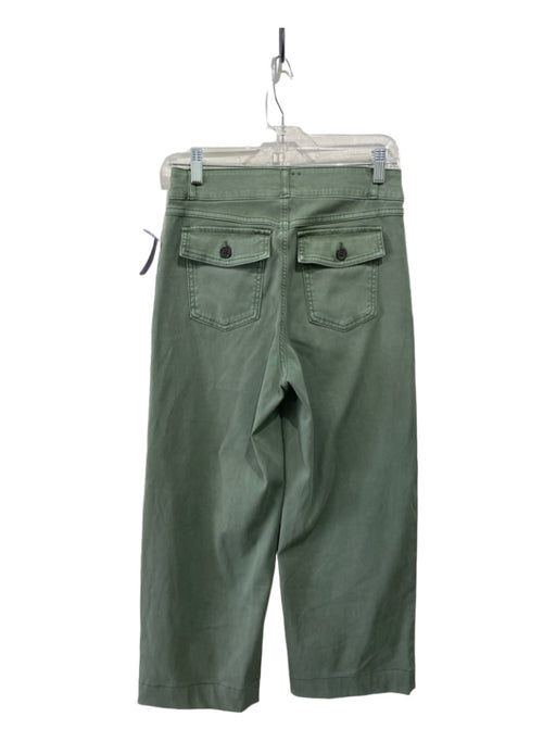 Spanx Size M Green Cotton Blend Elastic Waist Wide Leg Crop Pants Green / M