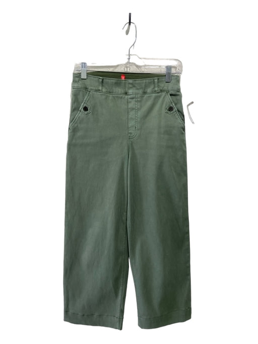 Spanx Size M Green Cotton Blend Elastic Waist Wide Leg Crop Pants Green / M