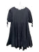 Merlette Size XS Black Cotton Round Neck Short Puff Sleeve Shift Tiered Dress Black / XS