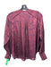 Rag & Bone Size XS Burgundy Viscose Blend Pleated Long Sleeve Sheer Floral Top Burgundy / XS