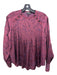 Rag & Bone Size XS Burgundy Viscose Blend Pleated Long Sleeve Sheer Floral Top Burgundy / XS