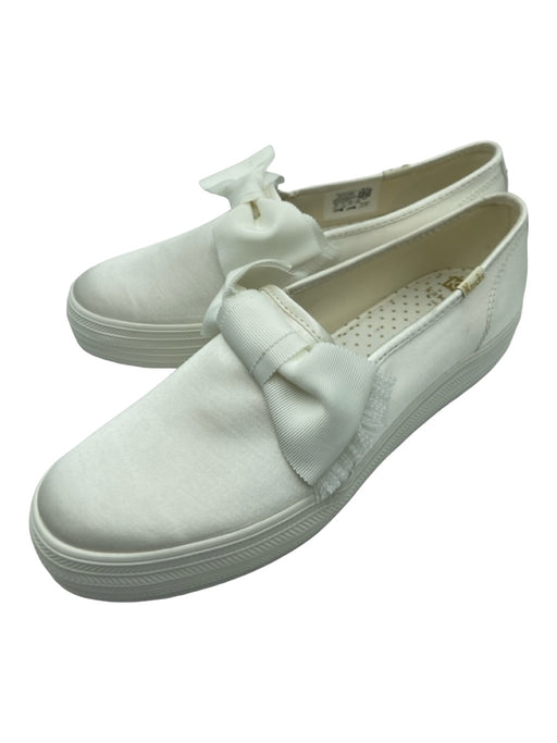 Keds for Kate Spade Shoe Size 8.5 White Satin round toe Bow Platform Sneakers White / 8.5