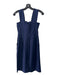 Gianni Bini Size S Navy Cotton Blend Sleeveless Lace Up Front Slit Dress Navy / S