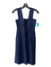 Gianni Bini Size S Navy Cotton Blend Sleeveless Lace Up Front Slit Dress Navy / S