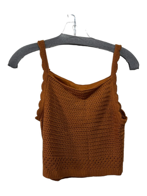 House of Harlow 1960 Size M Camel Brown Acrylic Crochet Sleeveless Top Camel Brown / M