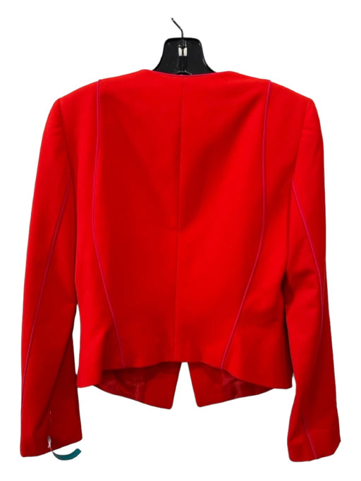 Gianni Bini Size 2 Red Polyester Blend Piping One Button Long Sleeve Jacket Red / 2