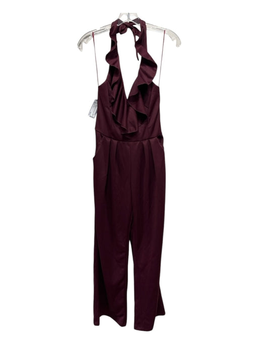 Eva Franco Size 2 Red Solid Pleats Sleeveless Tie Neck Jumper Red / 2