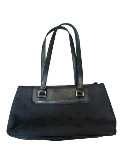Lauren Ralph Lauren Black Canvas & Leather Top Handle Logo Rectangle Bag Black / S