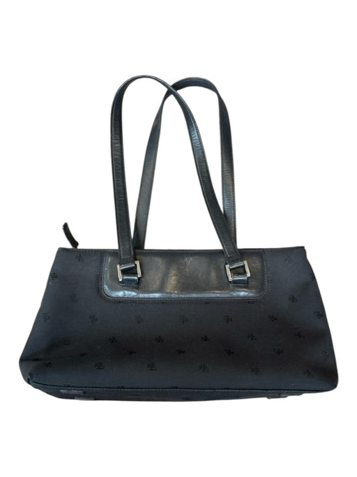Lauren Ralph Lauren Black Canvas & Leather Top Handle Logo Rectangle Bag Black / S