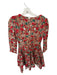 Lovers + Friends Size XS Tan & Red Lace Long Sleeve Flowers V Neck Dress Tan & Red / XS