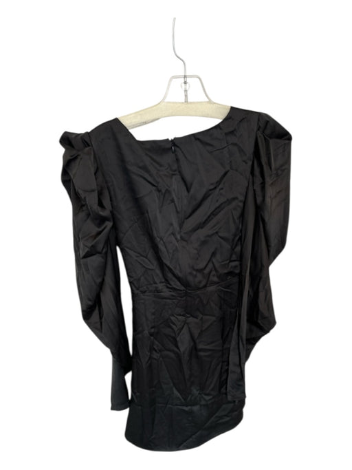 Do + Be Size S Black Polyester Long Sleeve Gathered Front Back Zip Dress Black / S