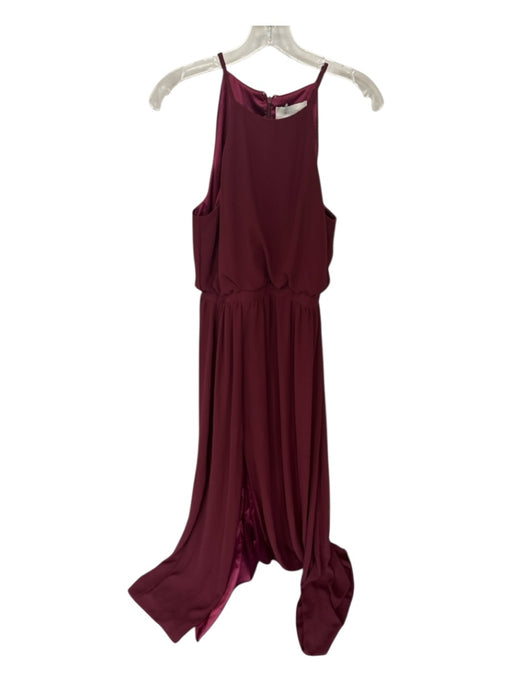 BHLDN Size M Maroon Polyester Spaghetti Strap Sleeveless Slit Gown Maroon / M