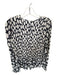 Tyler Boe Size S Navy & white Viscose Smocked Polka Dot Long Sleeve Back Zip Top Navy & white / S