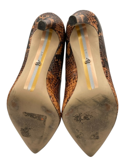 Sam Edelman Shoe Size 9 Brown & Black Leather Lined Snakeskin Stiletto Pumps Brown & Black / 9