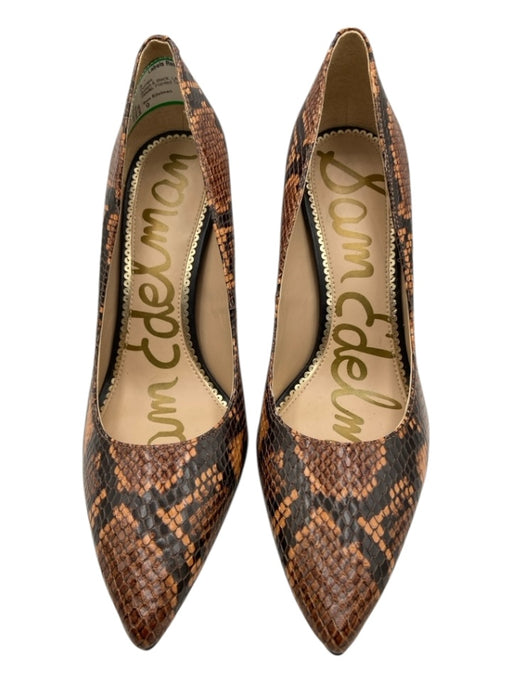 Sam Edelman Shoe Size 9 Brown & Black Leather Lined Snakeskin Stiletto Pumps Brown & Black / 9