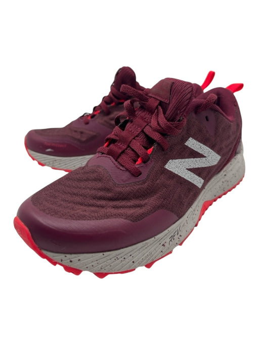 New Balance Shoe Size 7 Burgundy Synthetic Logo Running Sneakers Burgundy / 7