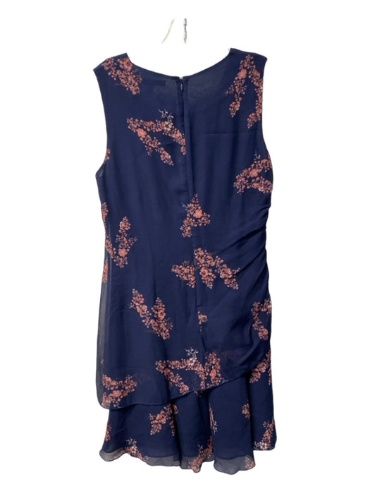 Derek Lam 10 Crosby Size 2 Navy & Pink Viscose Sleeveless V Neck Back Zip Dress Navy & Pink / 2