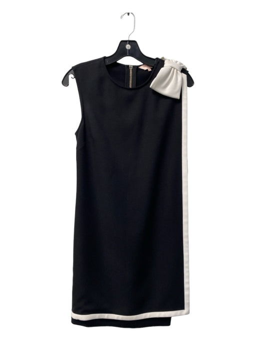 Ted Baker Size 1 Black & White Viscose Blend Round Neck Sleeveless Bow Dress Black & White / 1