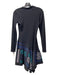 Derek Lam 10 Crosby Size 2 Black, Blue & Green Cotton Blend Mock Neck Dress Black, Blue & Green / 2