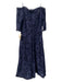 Teri Jon Size 2 Navy Polyester Lace Overlay Long Sleeve Boat Neck Back Zip Dress Navy / 2