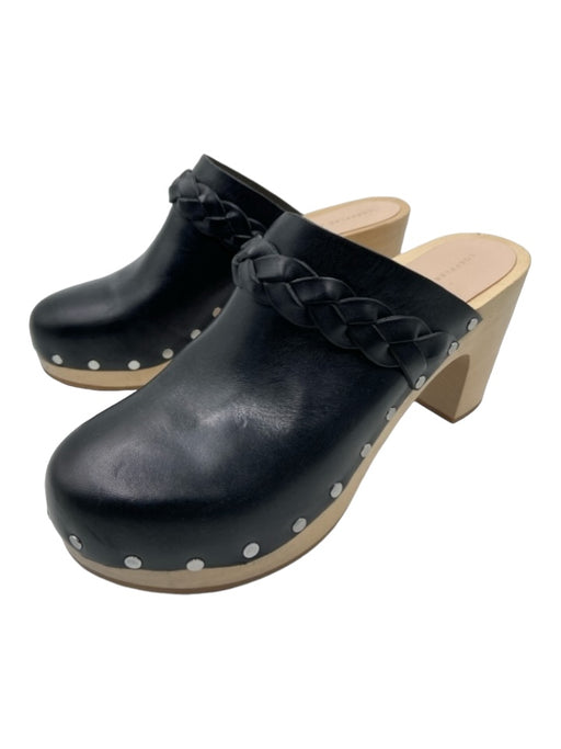 Loeffler Randall Shoe Size 7 Black & Beige Leather Clog Open Heel Shoes Black & Beige / 7