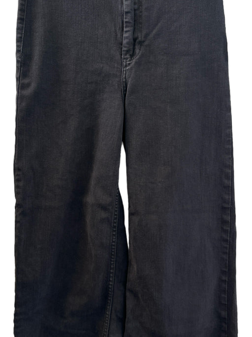 Oat Size 28 Black Cotton High Waist Wide Leg Cropped Jeans Black / 28