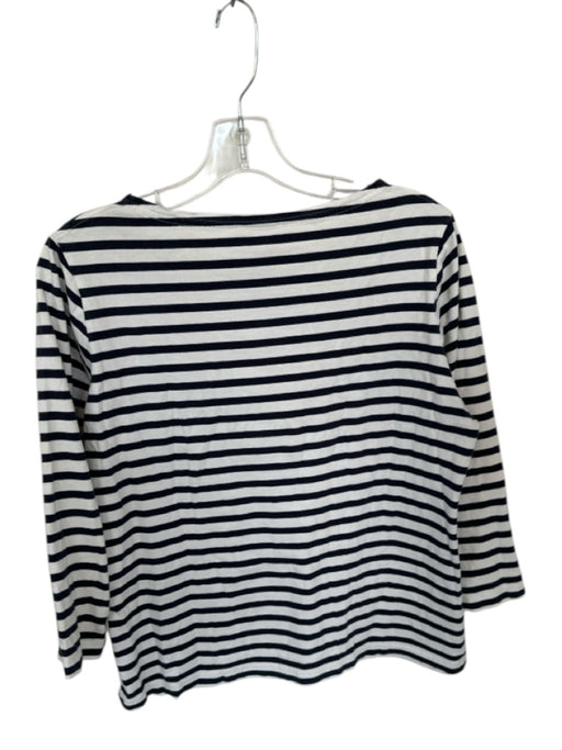 COS Size L Navy & white Cotton Long Sleeve Striped Top Navy & white / L