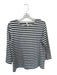 COS Size L Navy & white Cotton Long Sleeve Striped Top Navy & white / L