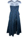 ML Monique Lhuillier Size XL Dark Blue Polyester Floral Strapless Gown Dark Blue / XL