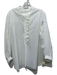 Tibi Size M White Cotton Long Sleeve Half Button Ruffle Detail Stripe Top White / M