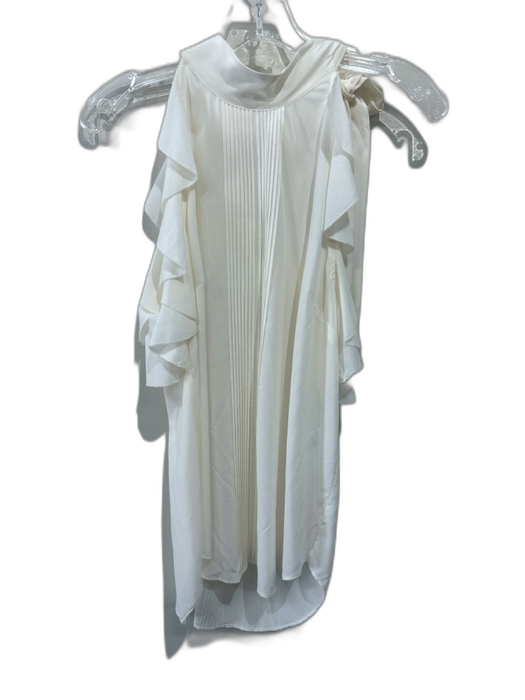 Veronica Beard Size M / 10 Cream White Silk Blend Sleeveless Tie Neck Top Cream White / M / 10