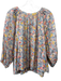 The Great Size XS Beige, Blue & Multi Cotton Floral 3/4 puff sleeve Top Beige, Blue & Multi / XS