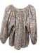 The Great Size XS Beige, Blue & Multi Cotton Floral 3/4 puff sleeve Top Beige, Blue & Multi / XS