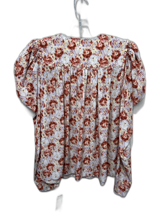 Ulla Johnson Size S / 6 Purple, Orange & Yellow Silk Abstract Print Top Purple, Orange & Yellow / S / 6